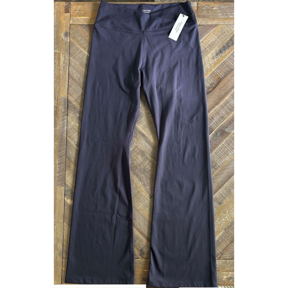 Calvin Klein Performance Women Navy Blue Flare Yoga Pants High Waist PFB P6783